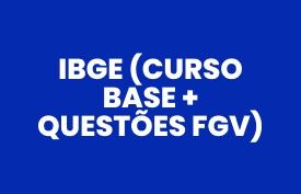 Banner com arte do curso: IBGE (Curso base + Questões FGV)