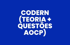 Banner com arte do curso: CODERN (teoria + questões AOCP)